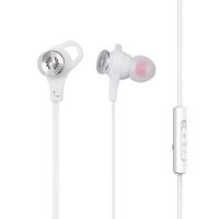 Phiaton C530S In Ear Stereo Earbuds Headphones Wired Earphones with Microphone and Controller, Extra Bass, White