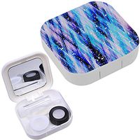 Portable Contact Lens Case Box Travel Kit Mirror + Bottle + Tweezers Container Holder [ Bright Psychedelic ]