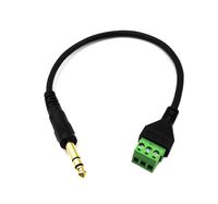 6.35mm Screw Terminal Adapter, Poyiccot 6.35mm 1/4" Stereo Audio Mono Male Plugs to 90 Degree 3 Pin Screw Terminal Female Microphone Balum Converter Adapter Cable 30cm