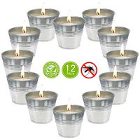 12 Pack Small Bucket Citronella Candles Outdoor and Indoor Soy Wax Fly Candles