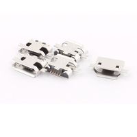 uxcell a15080400ux1037 Micro USB Female Socket 180 Degree 5-Pin Jack Solder Connector Pack of 5