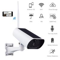 Funxwe Solar Power Cloud Storage 1080P WiFi IP Camera 4X Digital Zoom Two Way Audio, PIR Motion Detection Outdoor Wireless Security Battery Powered Camera