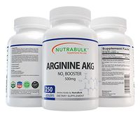NutraBulk Premium Arginine AKG 500mg Capsules - 250 Capsules