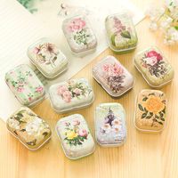 1PCS Colorful Mini Tin Box-Mini Tin Box with Lid-Mini Tin Box with Hinged Lid-Boxes Jewelry Cardboard-Storage Boxes with Lids-Headphones Gift Box-Gift Box for Jewelry-Gift Box (Random Big Flowers)