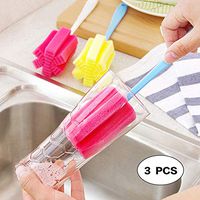 Ansee 3Pcs Sponge Bottle Brush Cup Scrubber Mug Cleaning Brush Baby Bottle Cleaner for Tea Glass Chinaware Porcelain Coffee Stains Kitchen Cleaning Tools