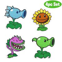 Party Hive PVZ (4pc Set) Plant Zombie Embroidered Iron On Sew On Applique Patch [Clothing, Backpack, Jeans, Hat, Jacket]