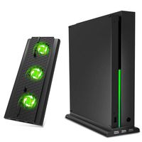 OIVO Vertical Stand Compatible with Xbox One X, Cooling Fan, Vertical Stand Cooler, Cooling Dock Station with 3× 2.0 USB HUB Adapter and a Light Bar for Microsoft Xbox One X