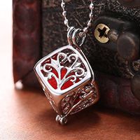 suchadaluckyshop Essential Cube Locket Oil Aromatherapy Diffuser Necklace Pendant Women Jewelry