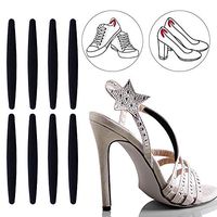 Strap Shoes Pinch Protection - Quick Relief - Made with High-Performance Foam Material (4 Pairs) (Black)