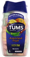 Tums Antacid/Calcium Supplement, Extra Strength, Assorted Fruit, Tablets 96 ct