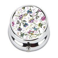 Chun Qige Pretty Girls Unique Customization Stainless Steel Round Pill Case Box Holder，Durable Fashion Storage Box, Wallet