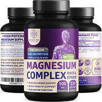 N1N Premium [3X Absorption, Vegan] Magnesium Complex, Powerful Supplement for Sleep, Leg Cramps, Muscle Recovery & Relaxation, Formulated for Women & Men - Pure, Non-GMO, 120 Veggie Capsules