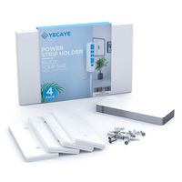 Power Strip Holder - Surge Protector Wall Mount - Self Adhesive Cable Management System for Computer Desk, Organize TV Wall, Kitchen, Entertainment System Home or Office, 4 Pack