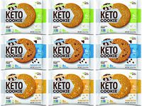 The Complete Keto Cookie, Variety Sampler Pack 3 Flavors, 1.6oz - 9 Count, Low Carb, Plant-Based Protein Cookies, Vegan and Non-GMO, by Adventure Box