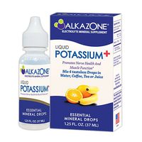 ALKAZONE Liquid Potassium+ | Electrolyte Supplement | Bone Health | Muscle Cramp Relief | 4 Drops are Enough | Single Pack 1.25 oz