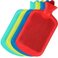 SteadMax Hot Water Bottle, Natural Rubber -BPA Free- Durable Hot Water Bag for Hot Compress and Heat Therapy, Random Colors (1 Pack)