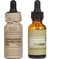 Neck and Shoulder Pain Relief, Cinnamon Protector Massage Oil for Gua Sha & Tired Achy Feet and Legs with Essential Oils for Natural Pain Relief, Energy, Mental Clarity and Sinus Congestion. 1fl.oz.