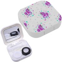 Portable Contact Lens Case Box Travel Kit Mirror + Bottle + Tweezers Container Holder [ Beautiful Cartoon Little ]