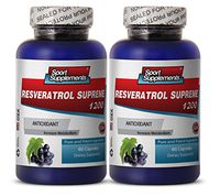Resveratrol Supreme 1200mg Maximum Strength Plus 1200 Red Wine Supplements(2 Bottles)