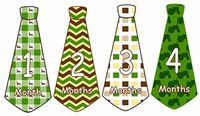 12 Monthly Baby Boy Milestone Onesie Tie Stickers ~ Diggin Dirt
