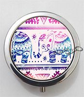 BlackKey Elephant Animal 3-Compartment Decorative Pocket Gift Box Case Organizer for Pill, Color 1-1897