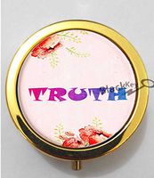 BlackKey Truth Beautiful Inspirational Word 3-Compartment Decorative Pocket Gift Box Case Organizer for Pill, Color 2 -1639