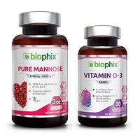 Pure Mannose Powder 2000 mg 3 oz - Free Vitamin D3 5000 IU 30 softgels - Urinary Tract Health | Bladder Infection | Support UTI Prevention | Digestive Health