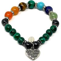 Karelia Creations Malachite and Shungite Chakra Bracelet (Heart) - for EMF Radiation, Protection, Healing, Energy Balancing - Men, Women, Teens, Seniors