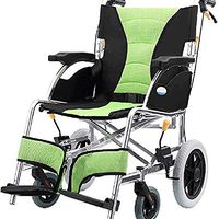 HWZLOIK Wheelchair, Aluminum Alloy Folding Light Small Elderly Disabled Travel Portable Front and Rear Hand Brake Hand Push Scooter, Size: 90x 90 X60cm