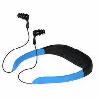 MP3 Player, 8GB Underwater Sports Waterproof Headphones Wired Swimming Neckband Earphones with FM Radio Shuffle Stereo Earphone Fits iPhone 8 Samsung Note 9 (Black Blue) Boens