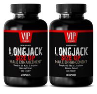 Testosterone Booster Lean Muscle - LONGJACK Size UP 2170Mg - Male Enhancement Supplement (with Maca, Tongkat Ali, L-Arginine, Ginseng and Zinc) - 2 Bottles 120 Capsules