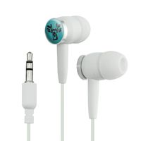 Deer Young Buck Hunting Forest Creature on Teal Novelty in-Ear Earbud Headphones - White