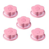 Wenini Lint Filter Bag Laundry Ball Home Floating Lint Hair Catcher Mesh Pouch Washing Machine Laundry Filter Bag Pet Fur Catcher Filtering Hair Removal Device (5Pcs Pink)