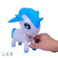 GRULLIN Unicorn Bluetooth Speakers for Kids, Portable Wireless Speaker with RGB Color Night Lamp, Music Player (Blue)
