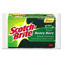 Scotch-Brite HD3 - Heavy-Duty Scrub Sponge, 4 1/2 x 2 7/10 x 6/10 Green/Yellow, 3/Pack by 4COU