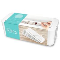 UT Wire In-Box Cable Organizing Management Box for Under Desk Surge Protector Concealer White