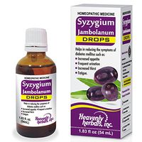 Syzygium Jambolanum Drops – for Frequent Urination, Increased Hunger, Fatigue | Regulates Blood Sugar Levels - Homeopathic Natural Alternative – 1.83Fl Oz by Heavenly Herbals, Inc.