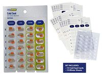 Medication Blister Pack Refill Set Cold Seal - Includes Blister Trays & Cold-Seal Cards - Pill Blister Sizes Standard or Jumbo Blisters (Weekly - Jumbo 5/8" Deep - 15 Pack) Pill Organizer