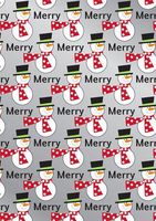 Merry Snowmen Christmas Gift Wrapping Roll 24" X 15' - Holiday Gift Wrap Paper