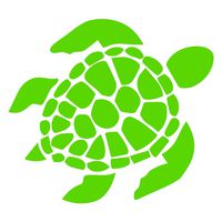Sea Turtle [Pick Any Color] Vinyl Transfer Sticker Decal for Laptop/Car/Truck/Window/Bumper (3in x 2.7in (Laptop Size), Green)