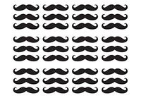 Yadda-Yadda Design Co. Mustache 36 Pack - Vinyl Decal Stickers YYDC (Each 2" w x .05" h) (Color Choices) (36 Pack, Black)