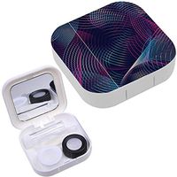 Portable Contact Lens Case Box Travel Kit Mirror + Bottle + Tweezers Container Holder [ Futuristic ]