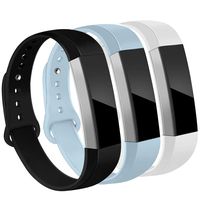 OenFoto Bands Compatible Fitbit Alta/Alta HR/Ace, Adjustable Soft Silicone Bracelet Replacement Accessory Wristband for Fitbit Alta/Alta HR/Ace,Women Men, Black, White,Light Blue Small