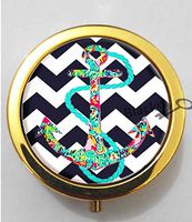 BlackKey Beautiful Anchor 3-Compartment Decorative Pocket Gift Box Case Organizer for Pill, Color 2 -1642