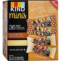 Peanut Butter Dark Chocolate and Caramel Almond & Sea Salt bars,Gluten Free, 1.4 Ounce Bars (.Minis Variety Pack, 36 Bars)