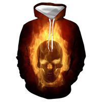 Pullover Sweaters for Men Skull Blouse Halloween Print Hoodie 3D Horror Cartoon Couple Casual Sweatshirt WEI MOLO