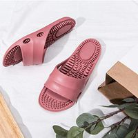 ADAHX Acupressure Massage Slippers, PVC Therapeutic Reflexology Sandals for Foot Acupoint Massage Shiatsu Arch Pain Relief Couple Slippers, Fit Men/Women,Red,39/40