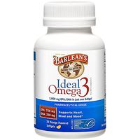 Barlean's Organic Oils Ideal Omega-3 Nutritional Supplement Softgel, 30 Count