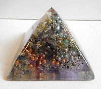 #13 Clear P.Blue Large Pyramid Crystal Orgone Energy Generator 528Hz/7.83Hz/Advance Harmonics (2"H-51mm 3.5"B-89mm, 13 Clear P.Blue)
