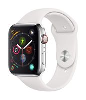 Apple Watch Series 4 (GPS + Cellular, 44mm) - Stainless Steel Case with White Sport Band